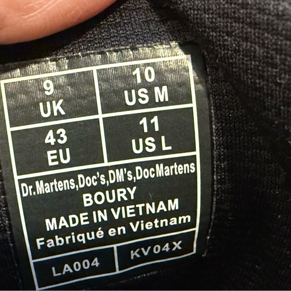 Dr.‎ Martens Boury Extra Tough Black Combat LA004 KV04X Mens Size 10
Stitching main image 6